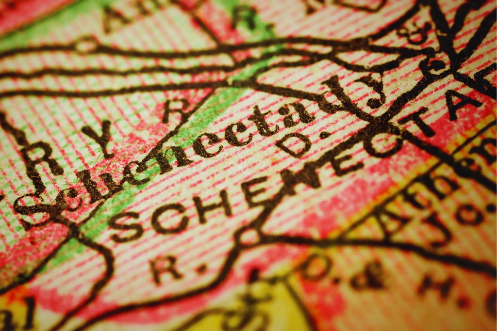 schenectady, new york on an antique map