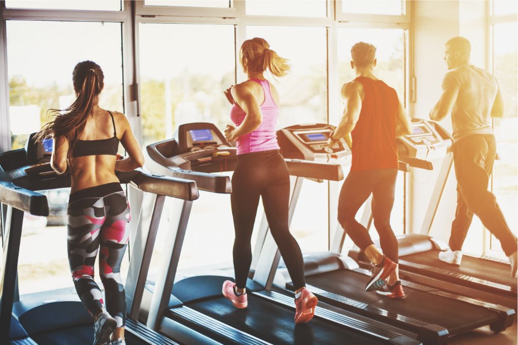 treadmill exercise at gym
