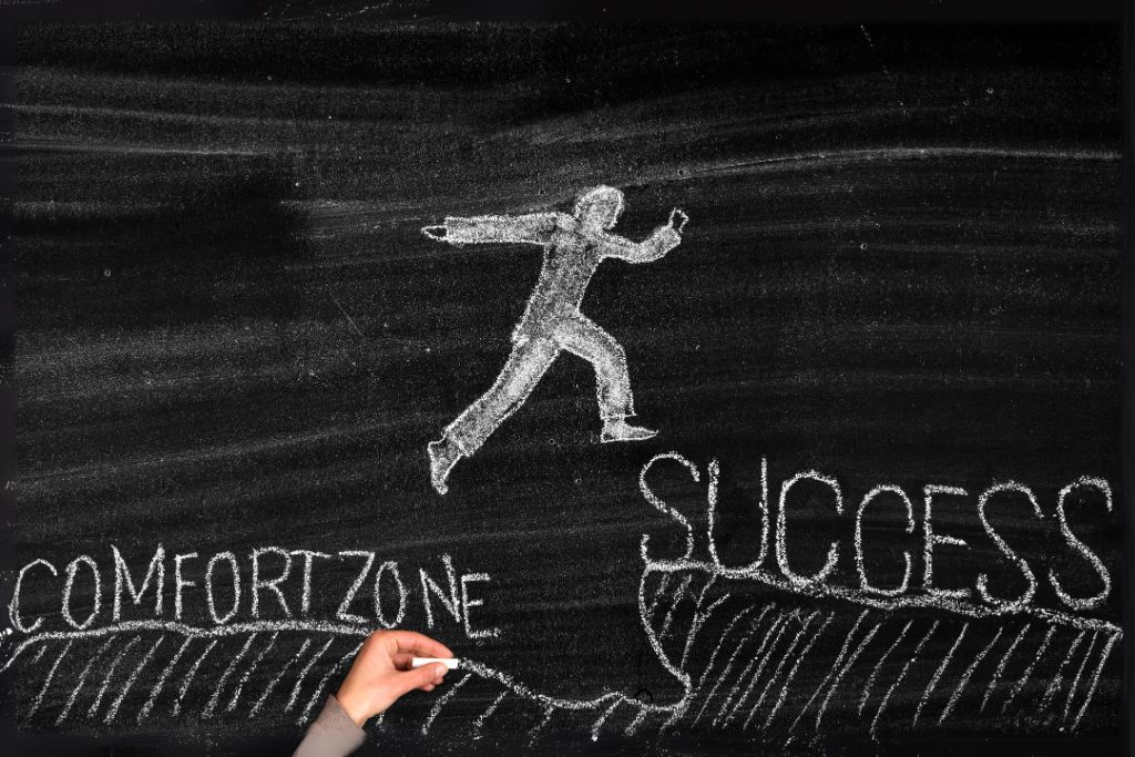 comfort zone and success concept