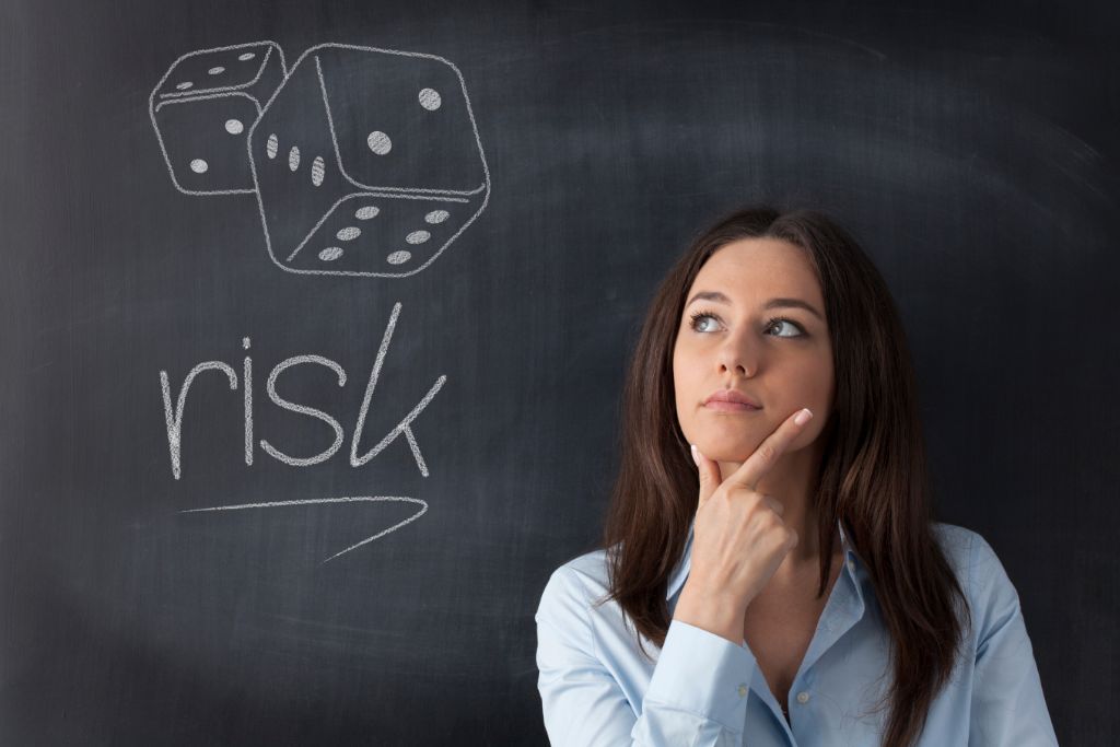 woman thinking of taking risk